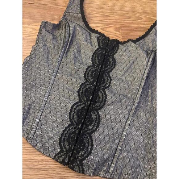 Y2K Charlotte Russe Corset Lace Tank Top Size Large - Picture 2 of 9